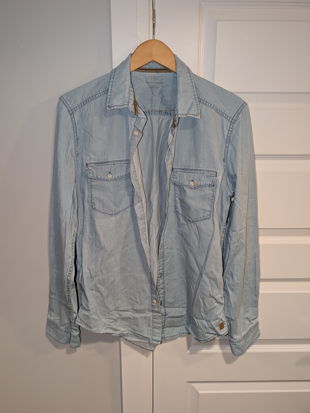 Mexx Light Blue Denim Button-Up Shirt